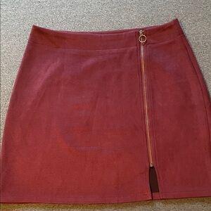 SHEIN Burgundy Mini Skirt with Zipper